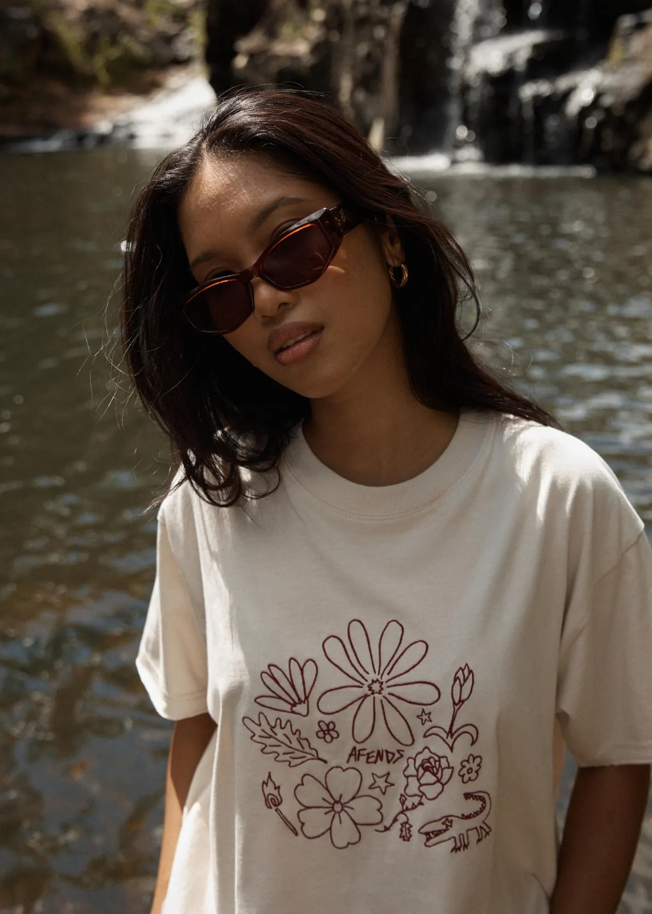 Tees & Shirts<Afends Shapes - Oversized Tee Moonbeam