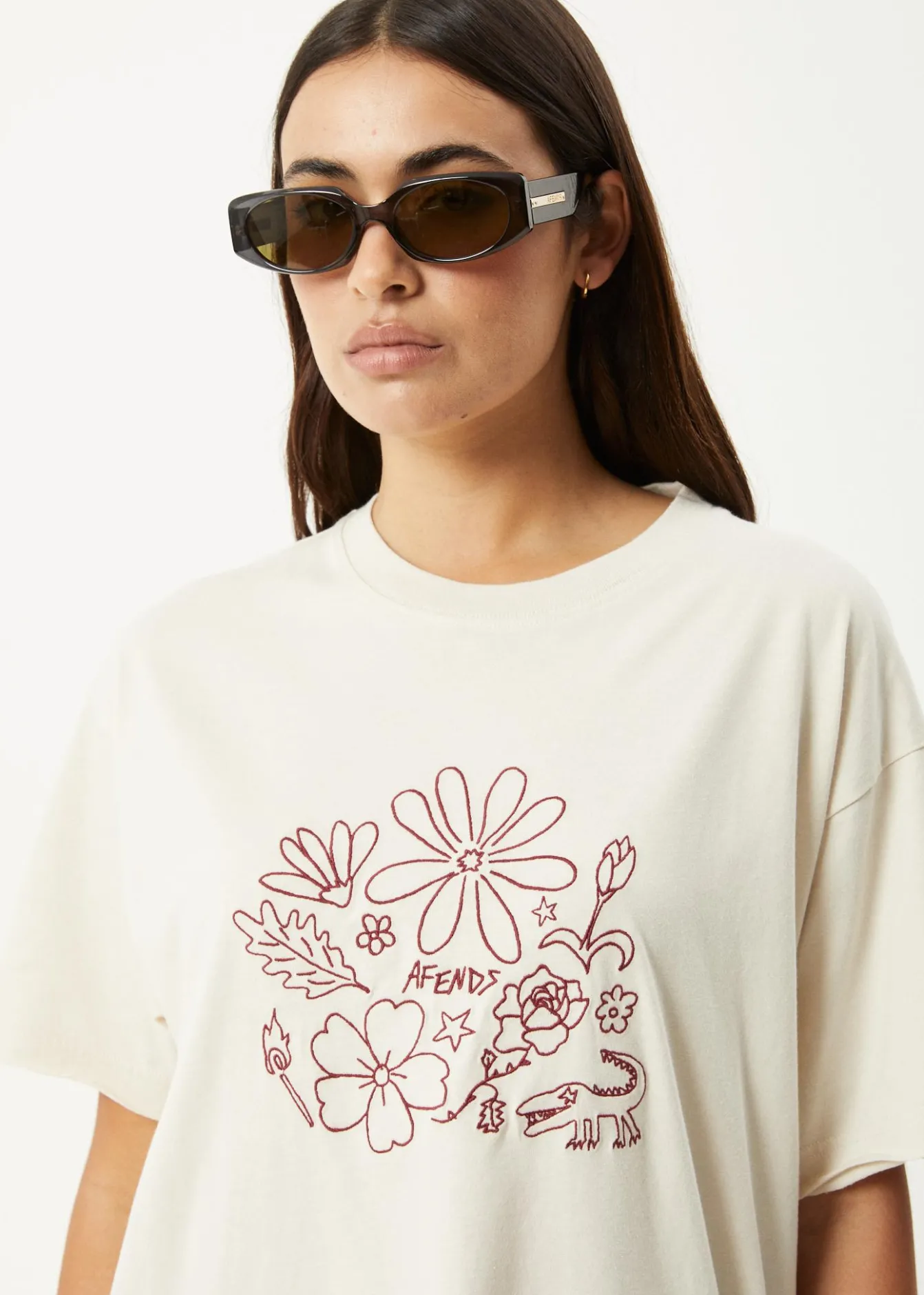Tees & Shirts<Afends Shapes - Oversized Tee Moonbeam