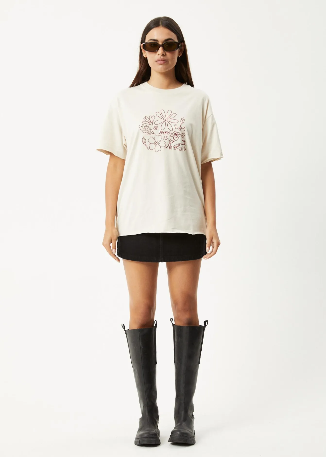 Tees & Shirts<Afends Shapes - Oversized Tee Moonbeam