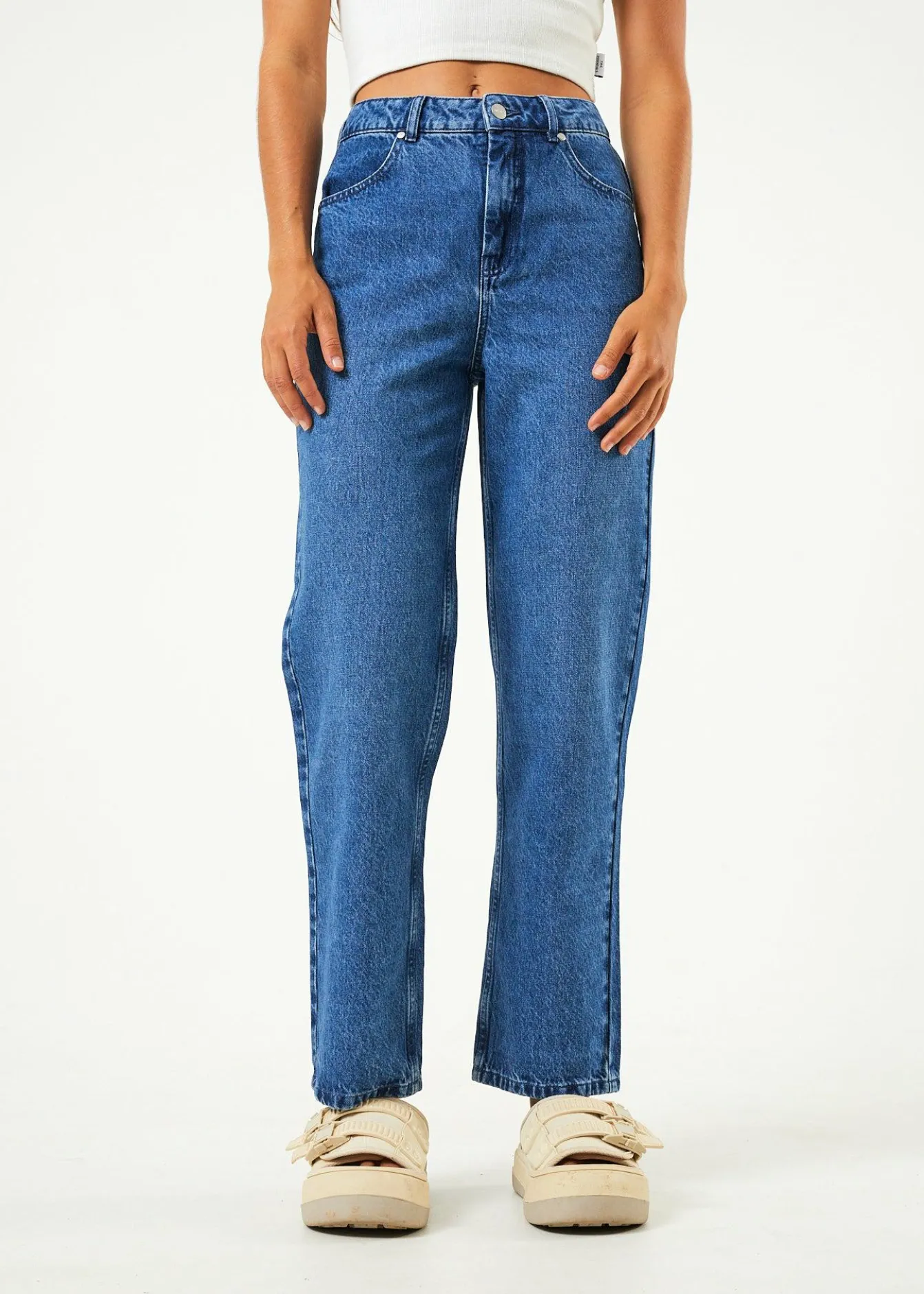Jeans<Afends Shelby - Denim Wide Leg Jean Long Authentic Blue