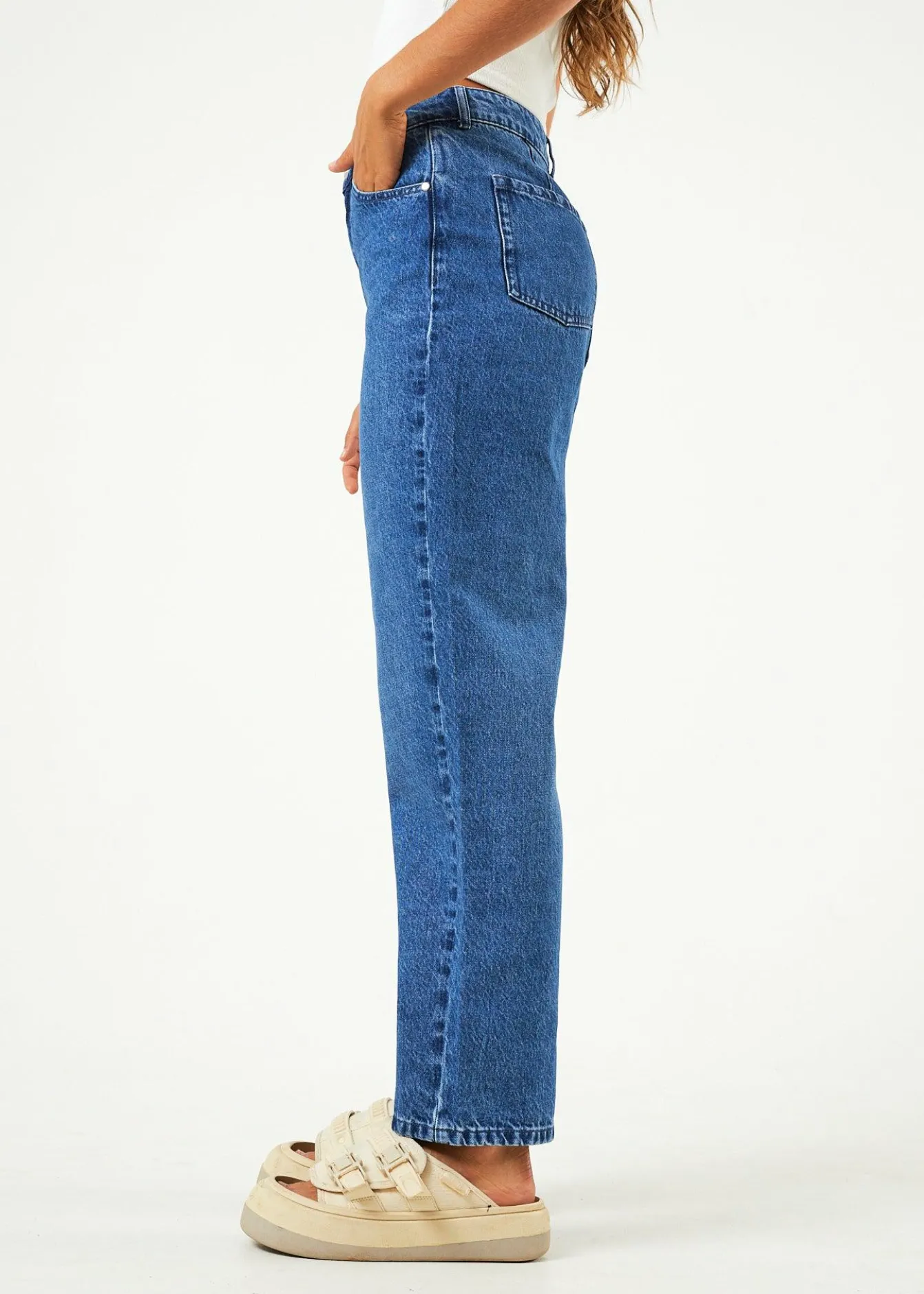 Jeans<Afends Shelby - Denim Wide Leg Jean Long Authentic Blue
