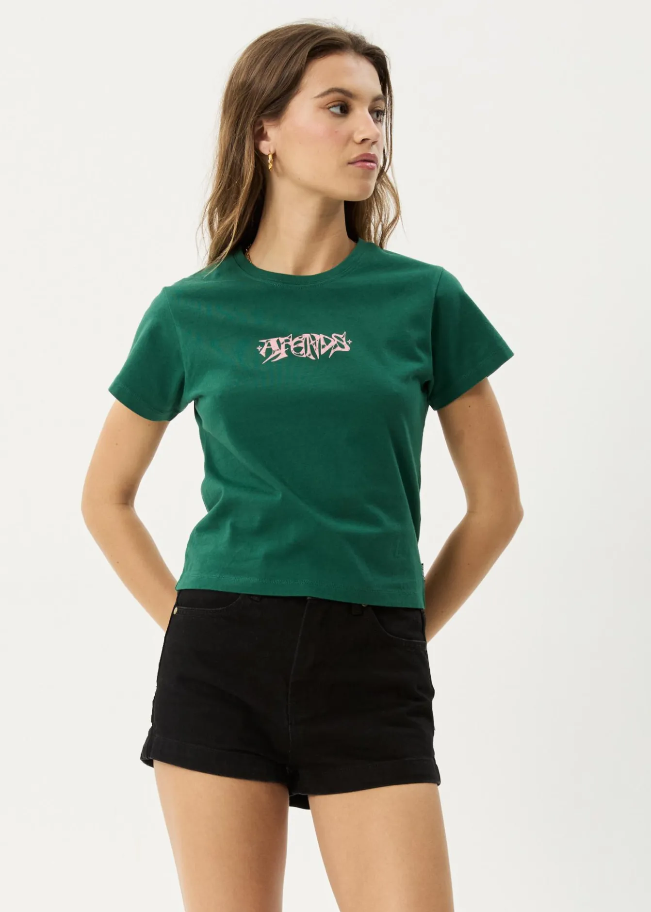 Tees & Shirts<Afends Shield - Baby Tee Hunter Green