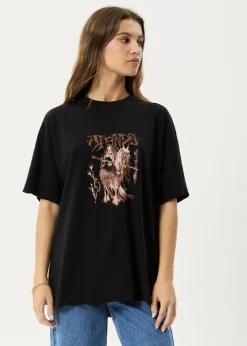 Tees & Shirts<Afends Shield Maiden  - Oversized Tee Black