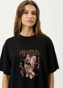 Tees & Shirts<Afends Shield Maiden  - Oversized Tee Black