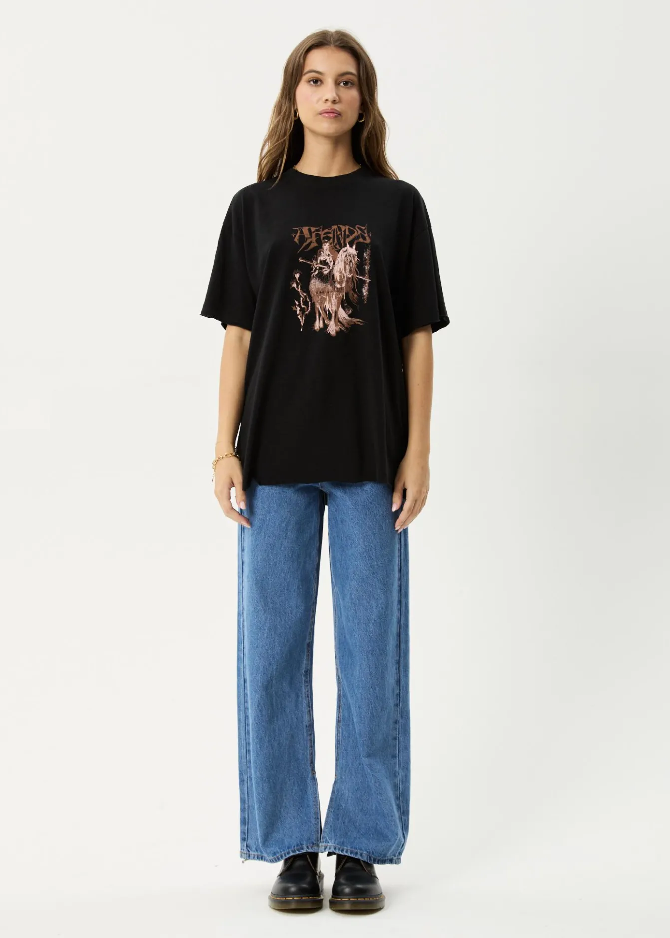 Tees & Shirts<Afends Shield Maiden - Oversized Tee Black