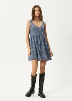 Dresses<Afends Shipwreck Jesse  - Seersucker Mini Dress Marlin