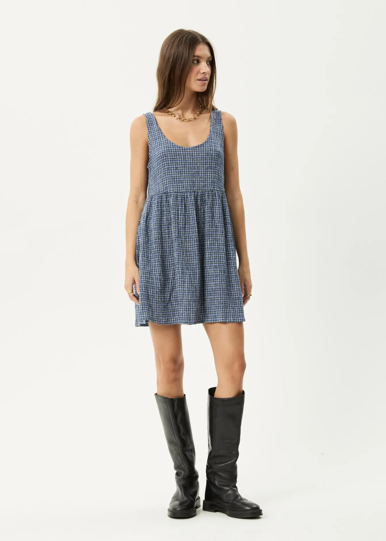 Dresses<Afends Shipwreck Jesse - Seersucker Mini Dress Marlin