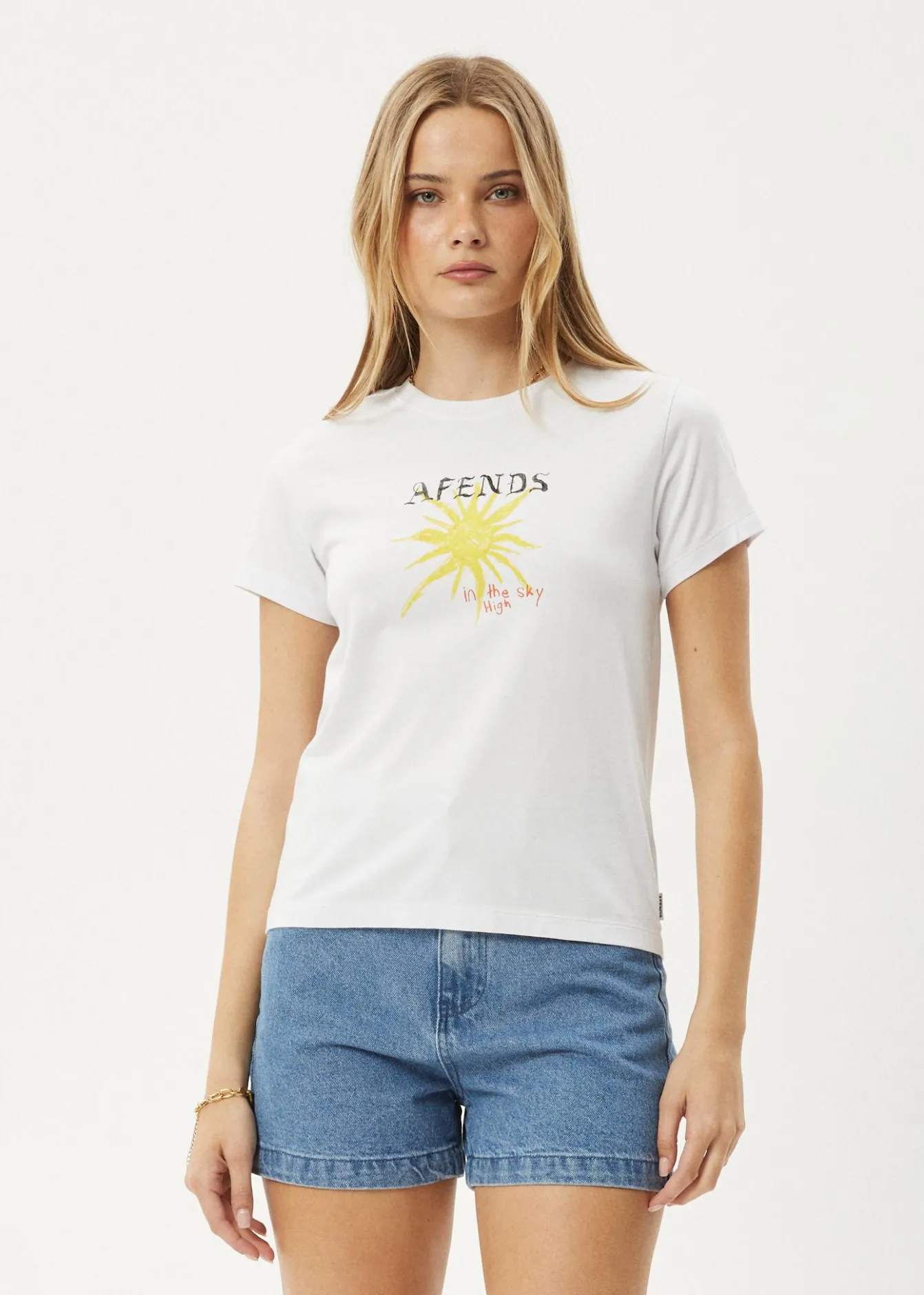 Tees & Shirts<Afends Sky High - Regular Tee White