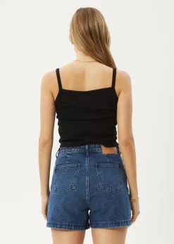 Sleeveless<Afends Sky High  - Rib Singlet Black