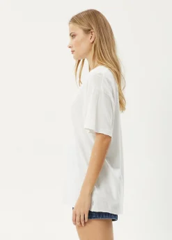 Tees & Shirts|Essentials<Afends Slay  - Oversized Tee White