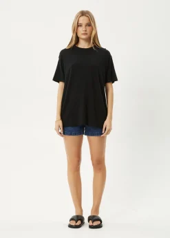 Tees & Shirts|Essentials<Afends Slay - Oversized Tee Black
