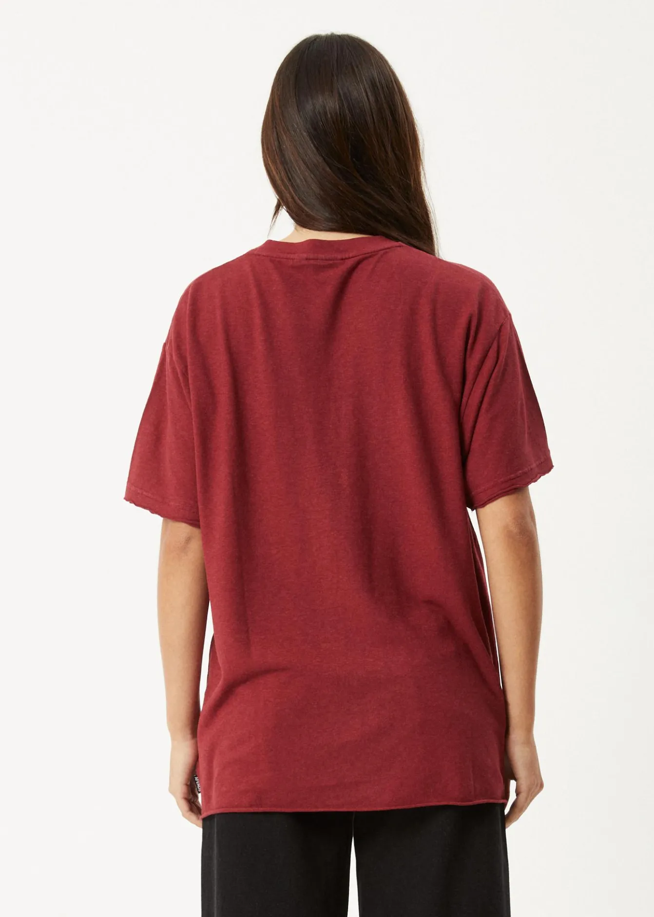 Tees & Shirts|Essentials<Afends Slay - Oversized Tee Burgundy