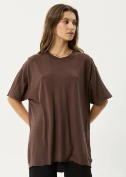 Tees & Shirts|Essentials<Afends Slay  - Oversized Tee Coffee