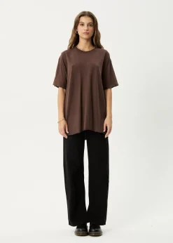 Tees & Shirts|Essentials<Afends Slay  - Oversized Tee Coffee