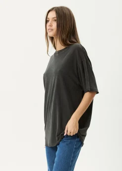 Tees & Shirts|Essentials<Afends Slay - Oversized Tee Stone Black