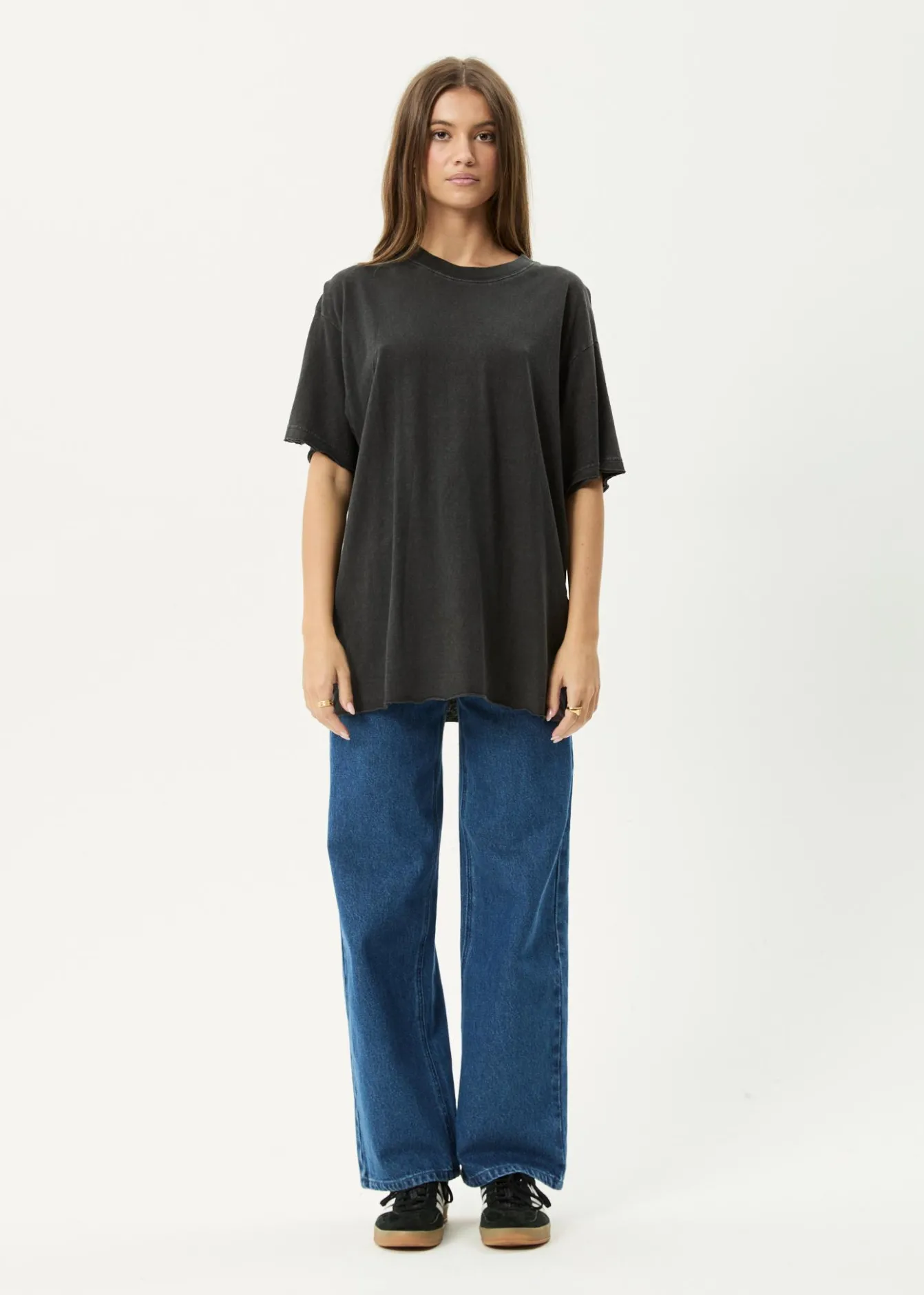 Tees & Shirts|Essentials<Afends Slay - Oversized Tee Stone Black