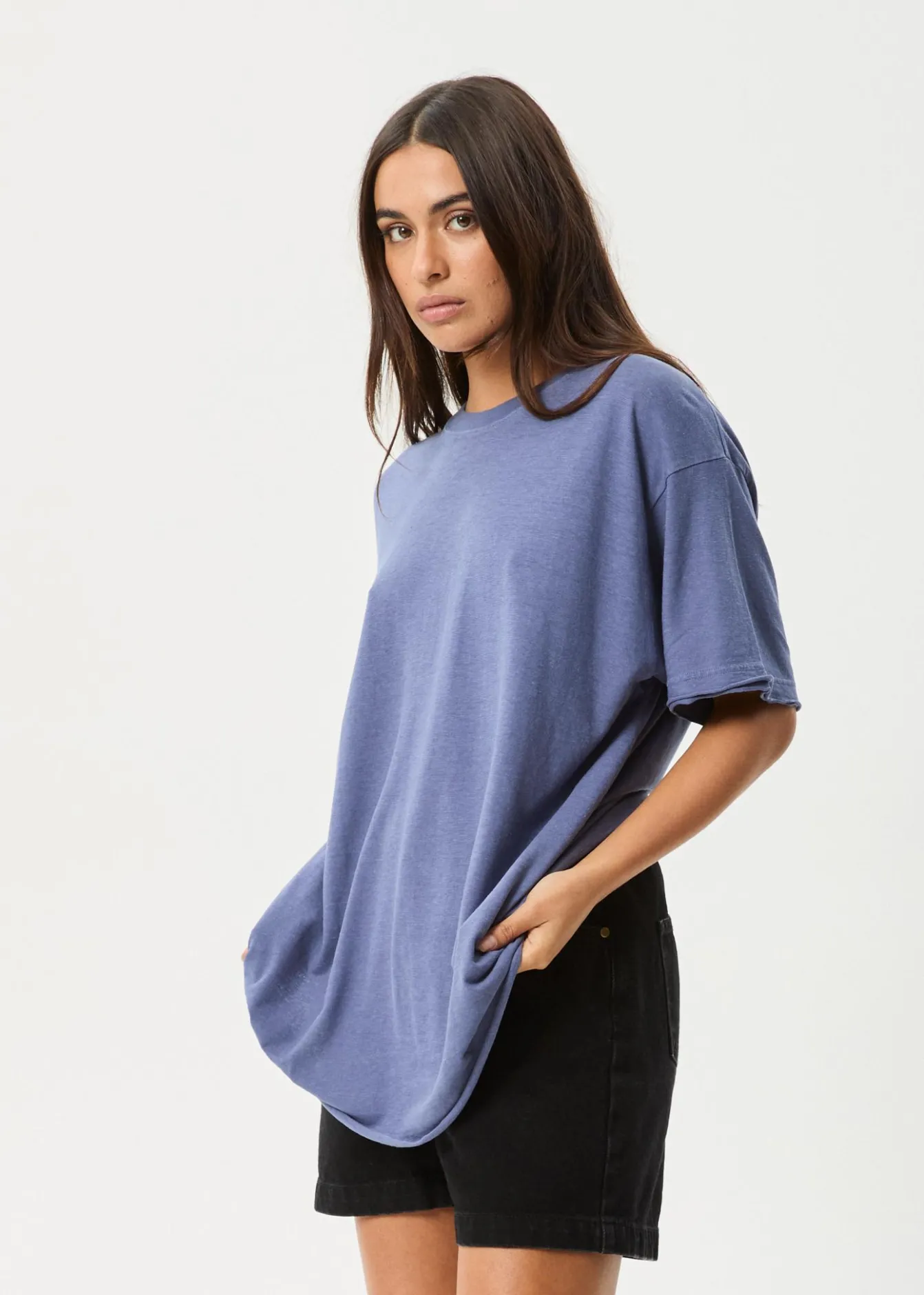 Tees & Shirts|Essentials<Afends Slay - Oversized Tee Washed Marlin