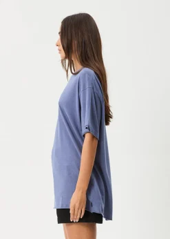Tees & Shirts|Essentials<Afends Slay - Oversized Tee Washed Marlin