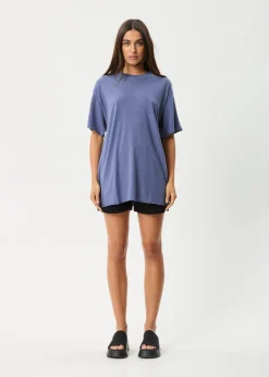 Tees & Shirts|Essentials<Afends Slay - Oversized Tee Washed Marlin