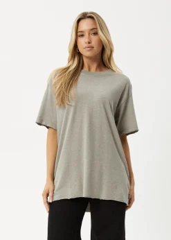 Tees & Shirts|Essentials<Afends Slay  - Oversized Tee Olive