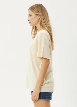 Essentials|Tees & Shirts<Afends Slay  - Oversized Tee Sand