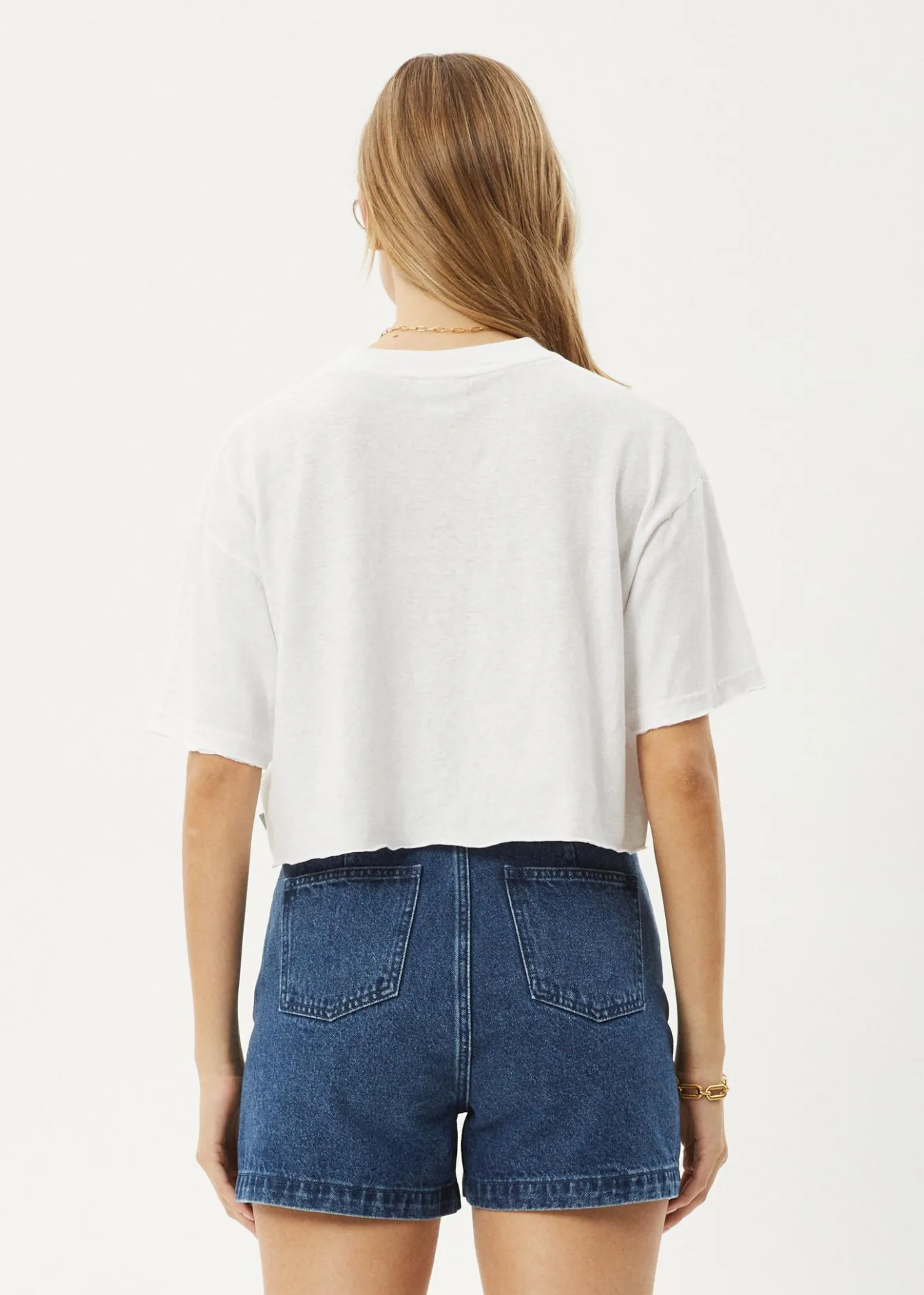 Tees & Shirts|Essentials<Afends Slay Cropped - Oversized Tee White
