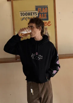 Sweaters & Hoodies<Afends Smell The Roses  - Boxy Hoodie Black