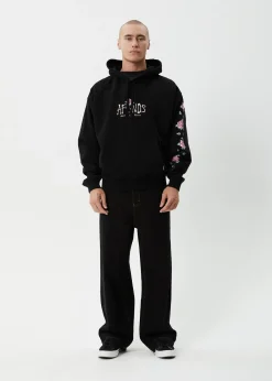 Sweaters & Hoodies<Afends Smell The Roses  - Boxy Hoodie Black