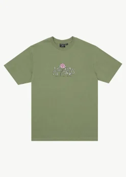 T-Shirts<Afends Smell The Roses  - Retro Tee Oil Green