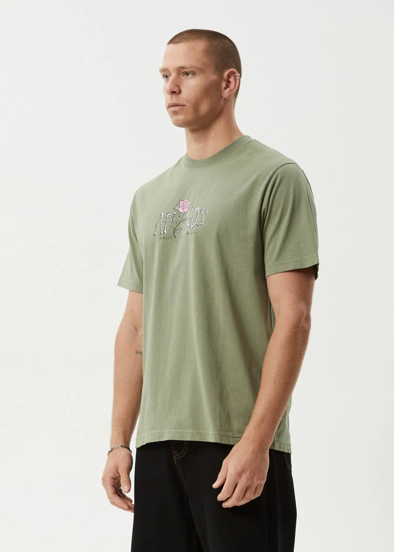 T-Shirts<Afends Smell The Roses - Retro Tee Oil Green