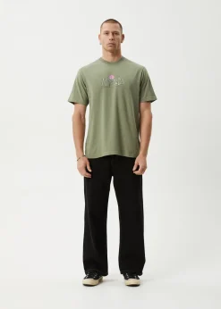 T-Shirts<Afends Smell The Roses - Retro Tee Oil Green