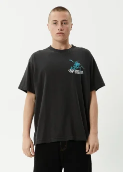 T-Shirts<Afends Smiling Assassin  - Boxy Tee Stone Black
