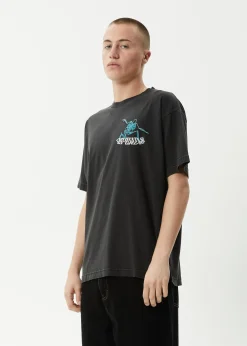 T-Shirts<Afends Smiling Assassin  - Boxy Tee Stone Black