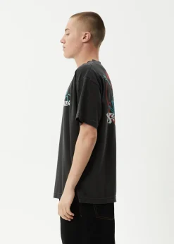 T-Shirts<Afends Smiling Assassin  - Boxy Tee Stone Black