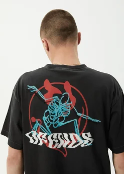 T-Shirts<Afends Smiling Assassin  - Boxy Tee Stone Black
