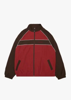 Jackets|Outerwear<Afends Spicy  - Sports Spray Jacket Burgundy