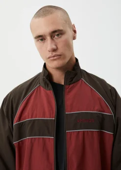 Jackets|Outerwear<Afends Spicy  - Sports Spray Jacket Burgundy