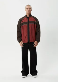 Jackets|Outerwear<Afends Spicy  - Sports Spray Jacket Burgundy