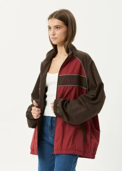 Jackets|Outerwear<Afends Spicy  - Sports Spray Jacket Burgundy