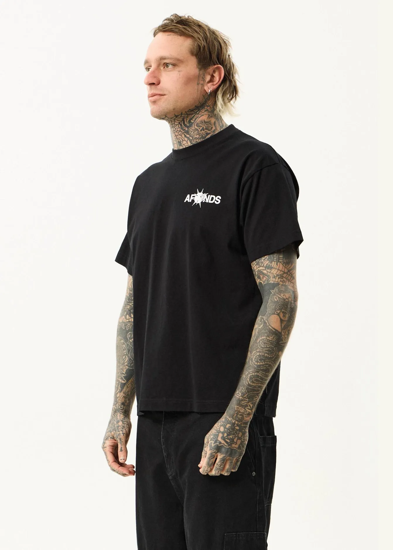 T-Shirts<Afends Spiked - Heavyweight Boxy Tee Black