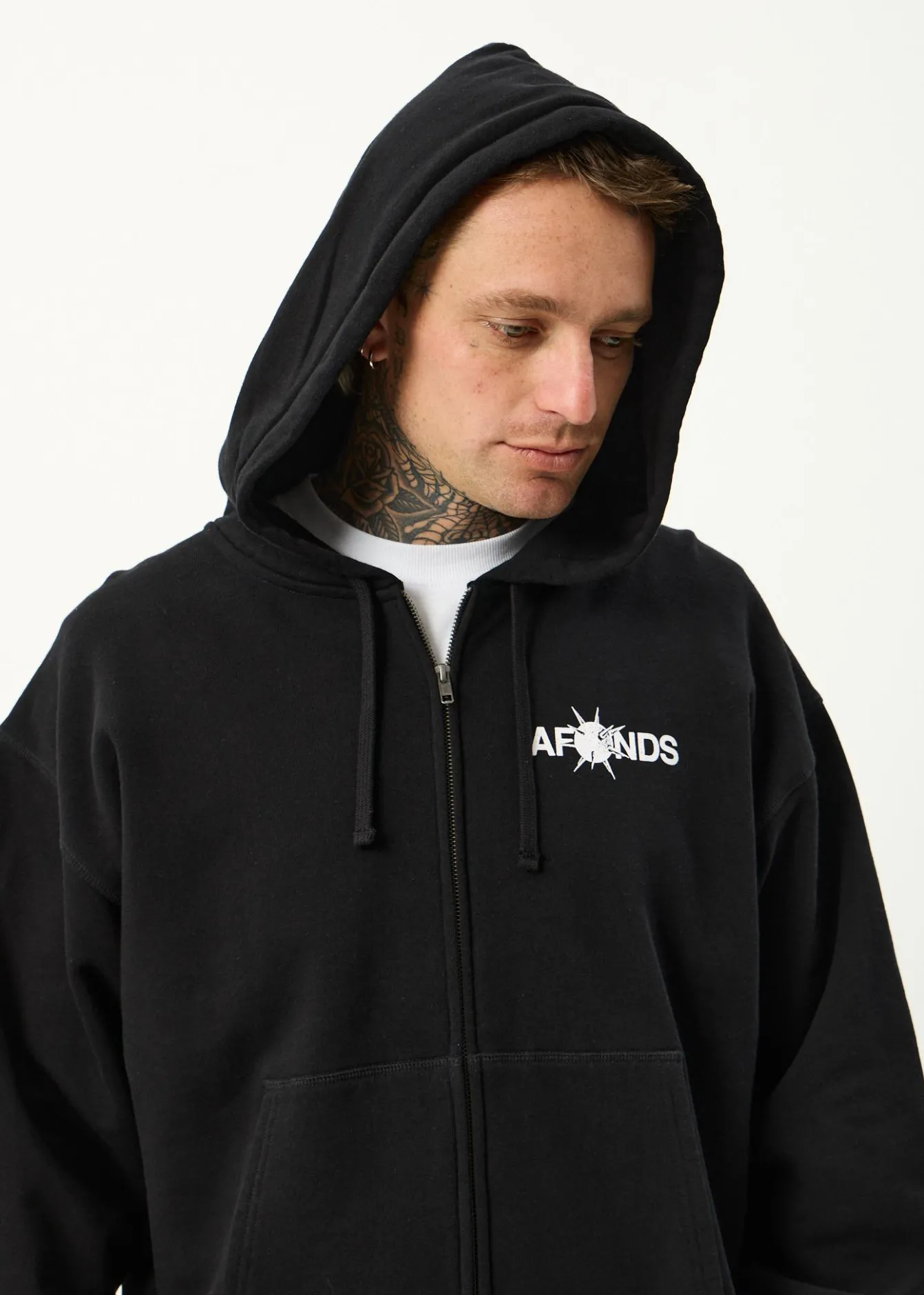 Sweaters & Hoodies<Afends Spiked - Zip Hood Black
