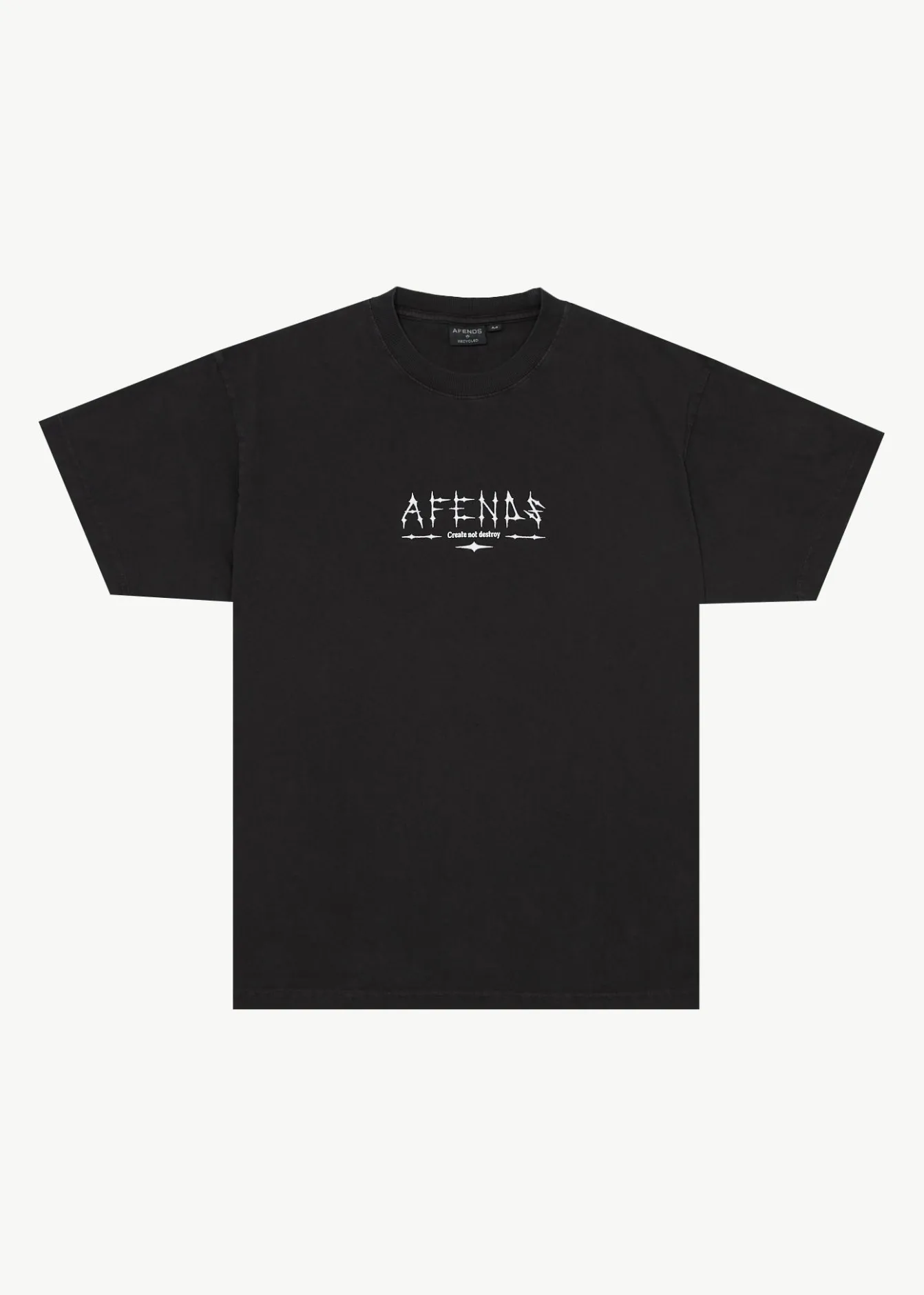 T-Shirts<Afends Spinal - Boxy Tee Stone Black