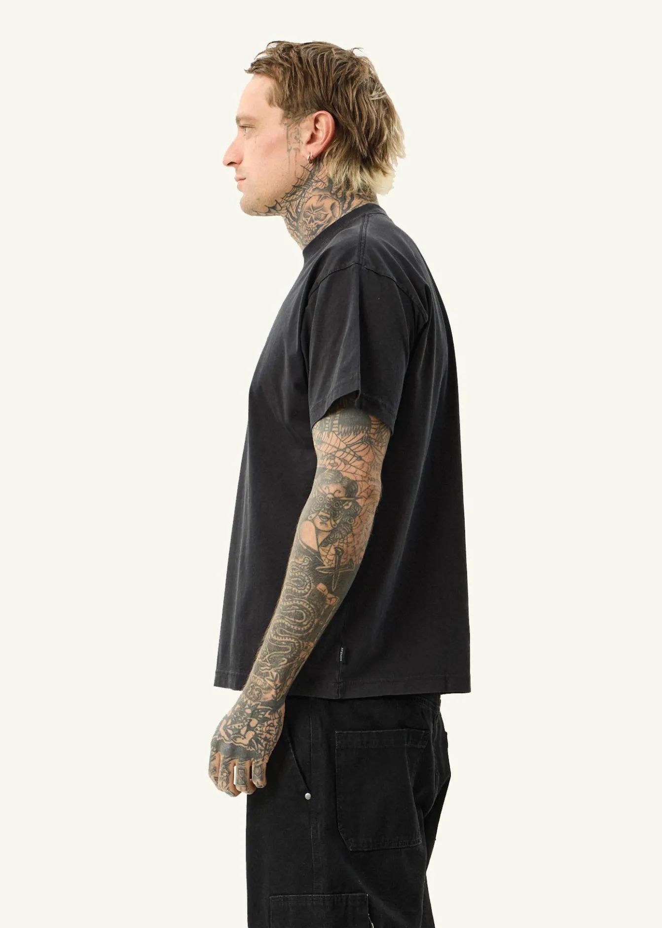 T-Shirts<Afends Spinal - Boxy Tee Stone Black