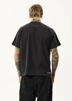 T-Shirts<Afends Spinal - Boxy Tee Stone Black