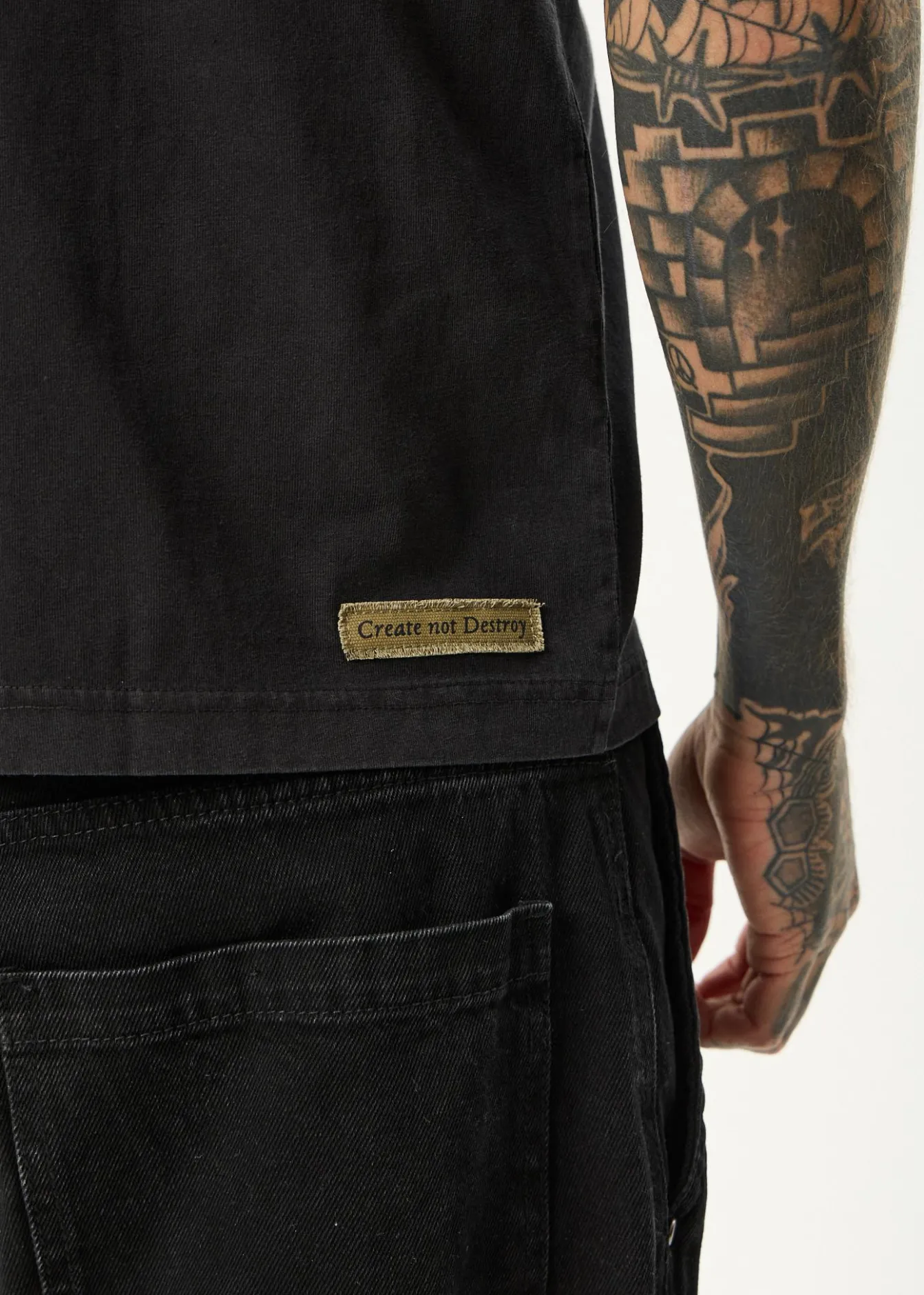 T-Shirts<Afends Spinal - Boxy Tee Stone Black