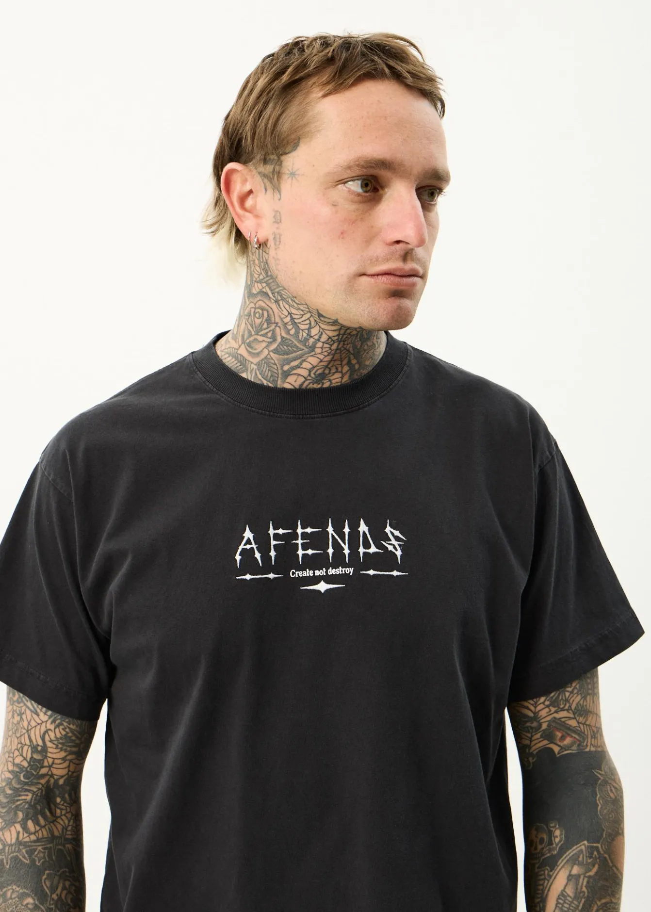 T-Shirts<Afends Spinal - Boxy Tee Stone Black