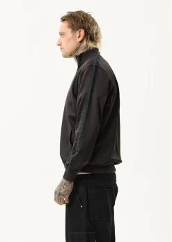 Jackets<Afends Spinal  - Track Zip Up Jacket Black