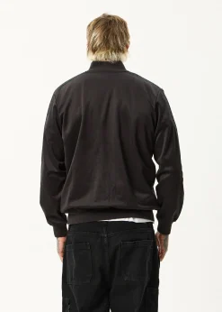 Jackets<Afends Spinal  - Track Zip Up Jacket Black