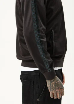 Jackets<Afends Spinal  - Track Zip Up Jacket Black