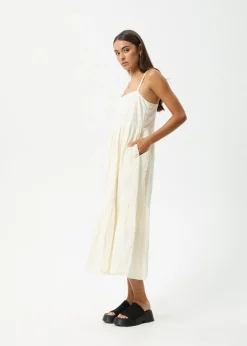 Dresses<Afends Splice  - Maxi Dress White / Lemongrass